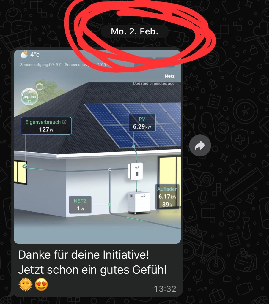 WhatsApp-Kundenstimme: Solar-App mit Live-Daten