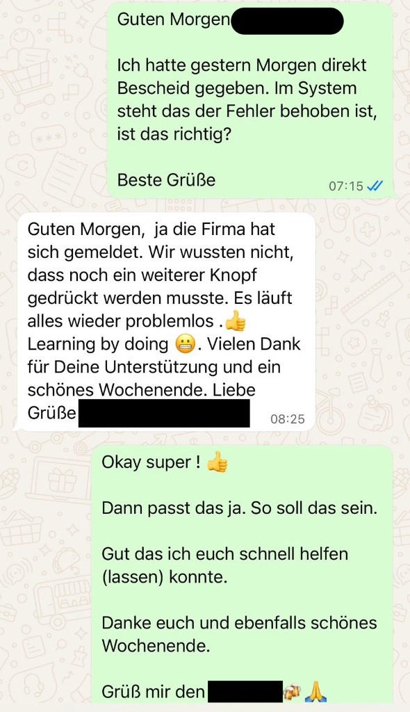 WhatsApp-Kundenstimme: Störung behoben, alles läuft wieder